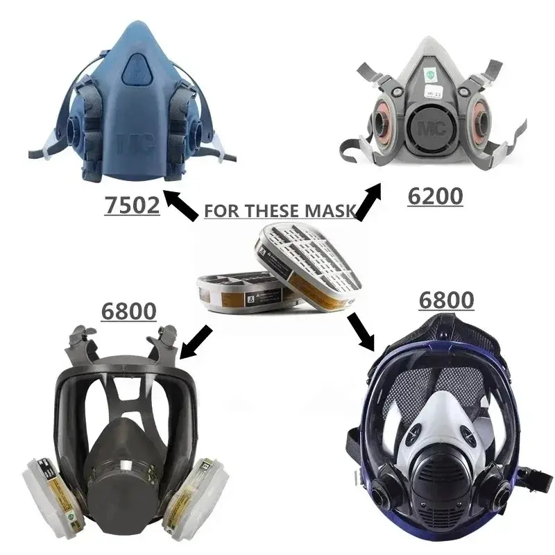 6200/7502/6800 MaskChemical Gas Mask 6001/6002/6004 Box 5N11 Cotton Protection FilterPaint MaskRespiratorReplaceable Accessories