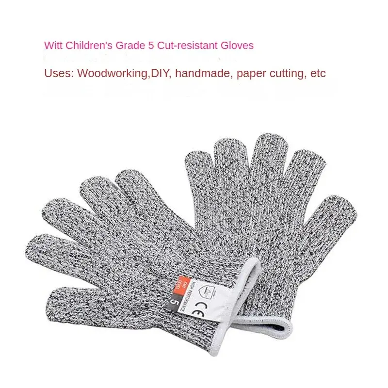 Grade 5 Children's Anti-cut Gloves Spot Woodworking Paper-cut Kitchen Anti-cut and Wear-resistant Kite Flying Anti-cut Hand