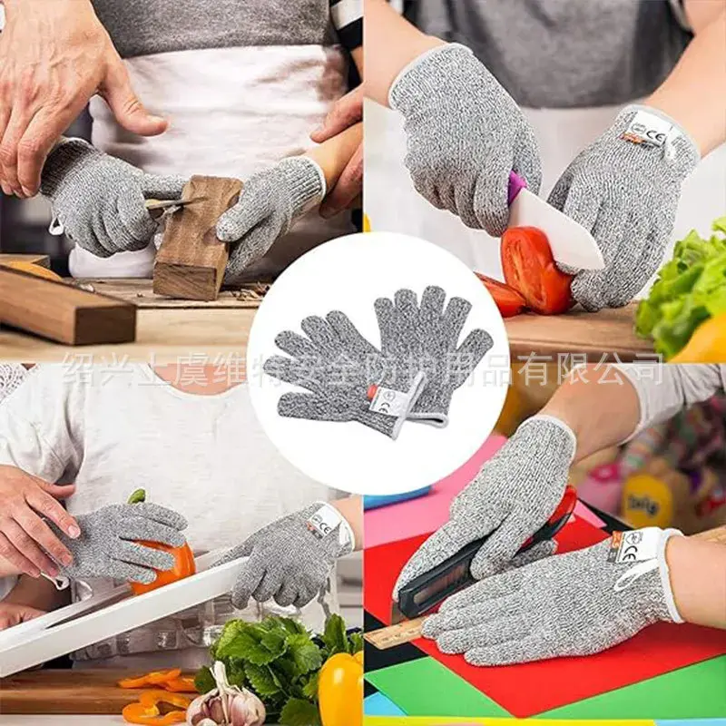Grade 5 Children's Anti-cut Gloves Spot Woodworking Paper-cut Kitchen Anti-cut and Wear-resistant Kite Flying Anti-cut Hand