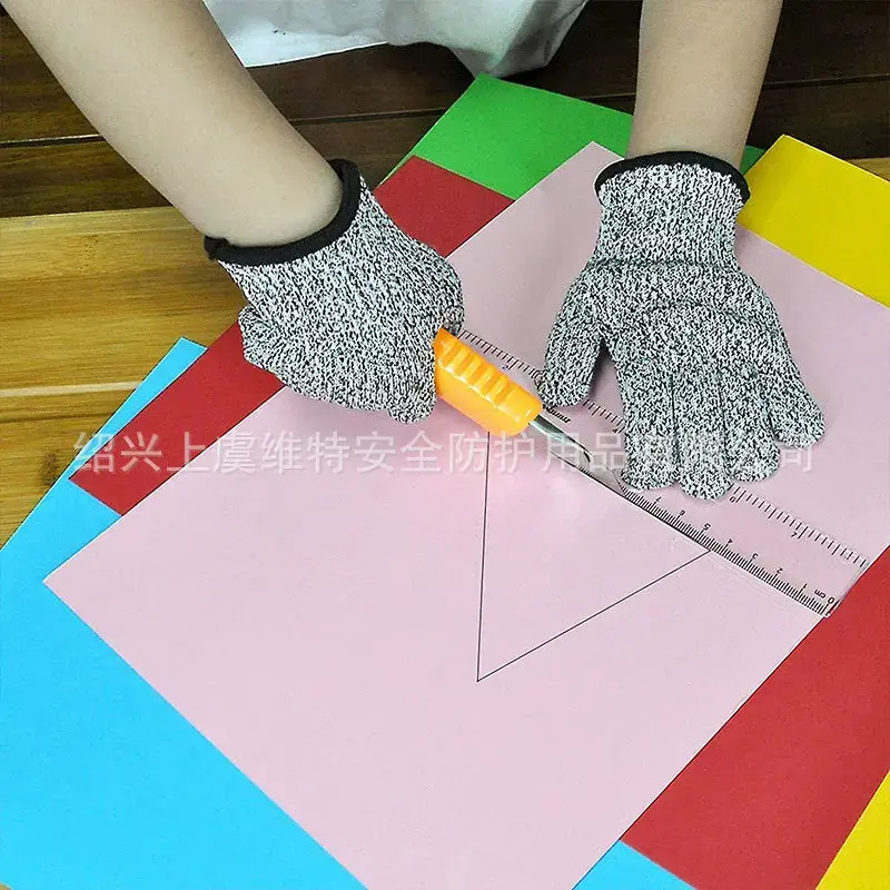Grade 5 Children's Anti-cut Gloves Spot Woodworking Paper-cut Kitchen Anti-cut and Wear-resistant Kite Flying Anti-cut Hand