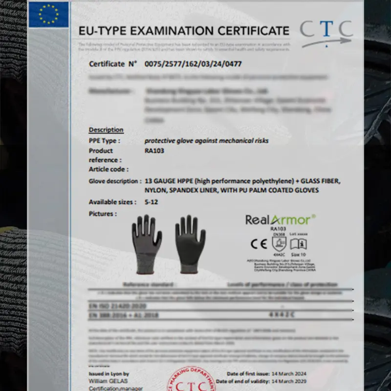 Cut-resistant gloves, anti-slip, wear-resistant, work protection gloves, PU coated, scratch-resistant