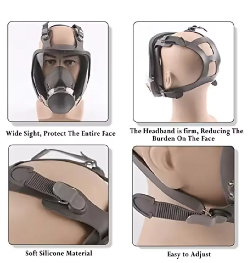 6800 anti fog respiratory mask compatible with 6001/6002/6004 filter box integrated type