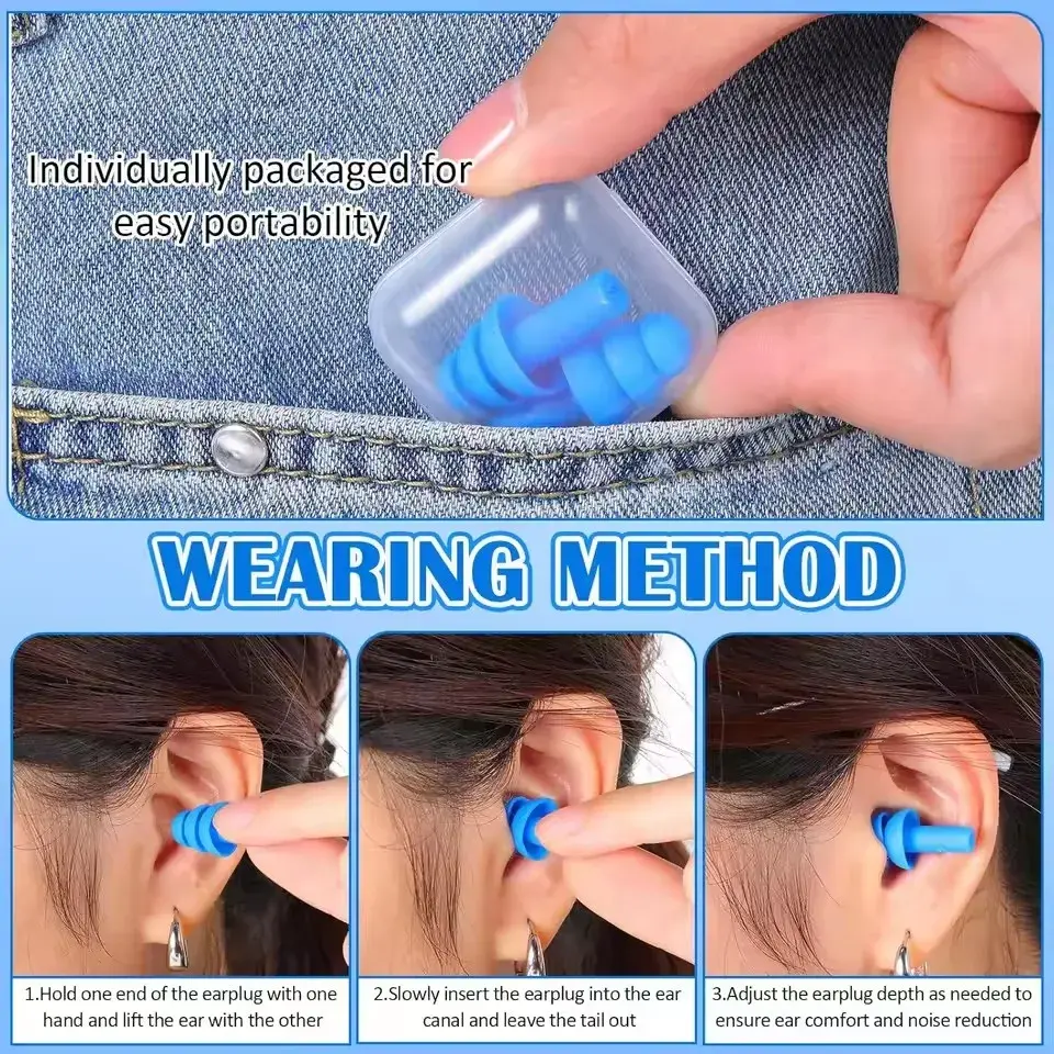 25/1Pair Ear Plugs Sleeping Noise Cancelling Reusable Silicone Sound Block Earplugs Summer Waterproof Swimming Ear Plug With Box