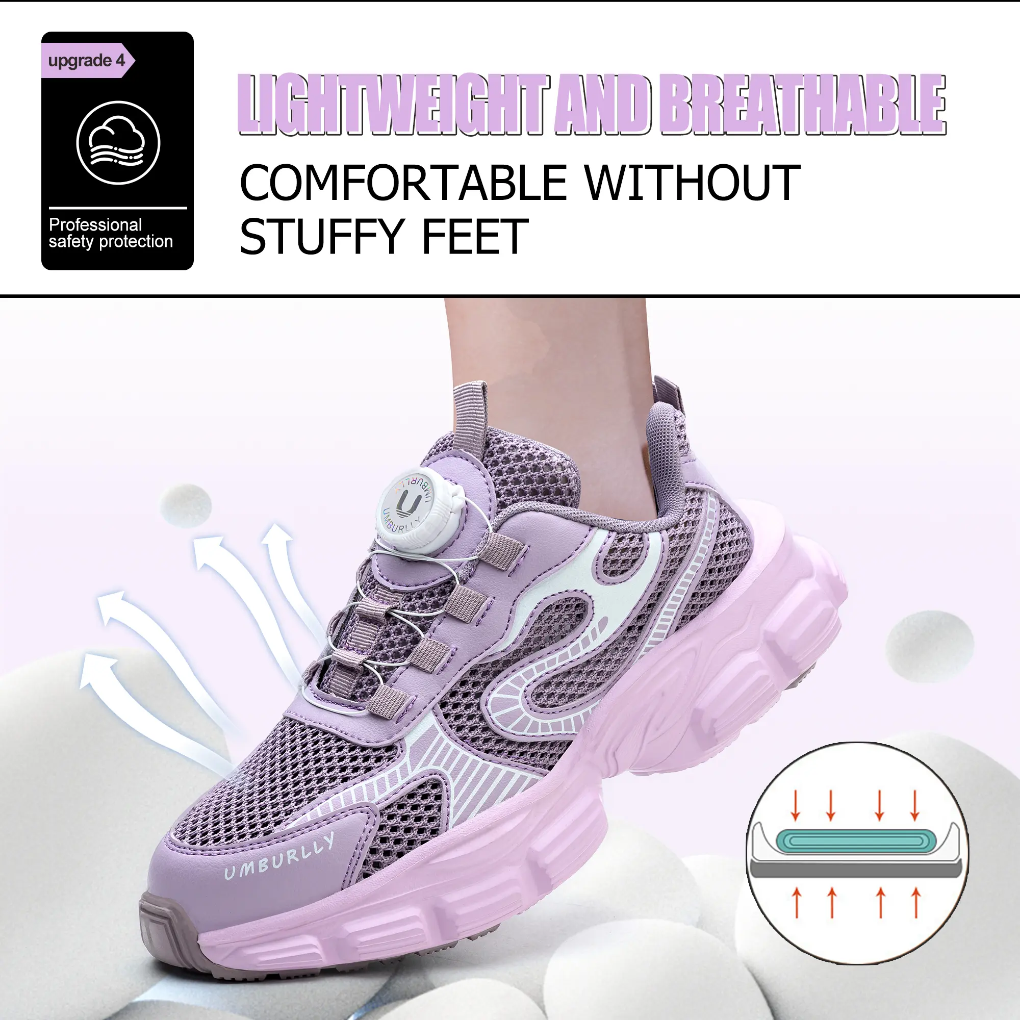 Summer button women's steel head safety shoes Smashing breathable upper Workshop factory women's work shoes