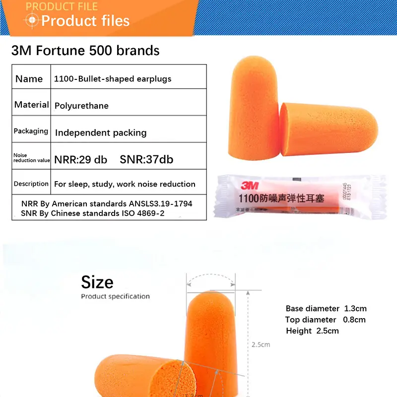 30pcs 15pairs 3M Earplugs Anti-Noise Industrial Noise Sleep Sleeping Anti-Noise Comfortable Super Soundproof Noise Reducer.