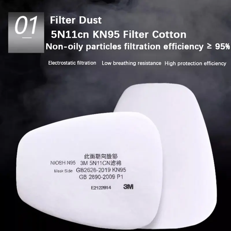3M 6200 Gas Mask Spray Paint Dust Filter Box Chemical Mask Organic Gas Protection Industrial Filter Cotton Mask