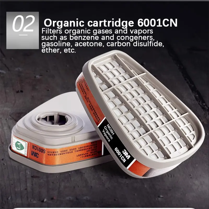 3M 6200 Gas Mask Spray Paint Dust Filter Box Chemical Mask Organic Gas Protection Industrial Filter Cotton Mask