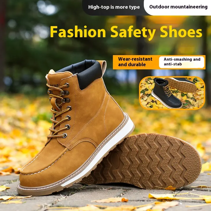 Safety Boots for Men Indestructible Steel Toe Work Boots Anti-smash Stab-resistant Safety Shoes Biker Botas Para Hombre Boots