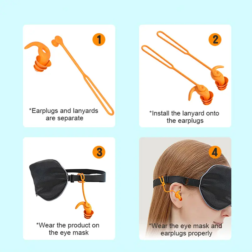 1 Pair Ear Plugs Tapones Oido Dormir Swimming Noise Reduction Ear Plug In Silicone With Rope Bouchons Oreilles Sleeping Earplugs