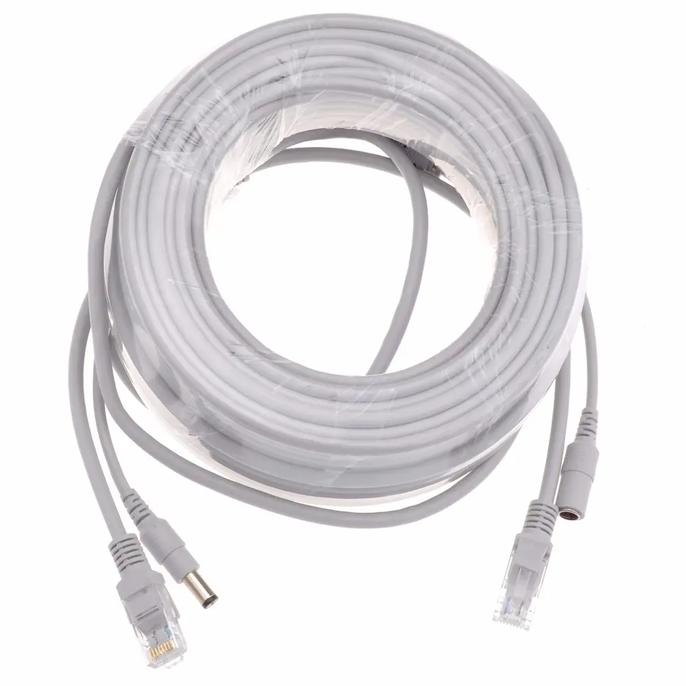 Network Cable Power Supply Two In One Ethernet Cable 5M/10M/20M/30M RJ45 Extension Cable RJ45+DC For IP Camera
