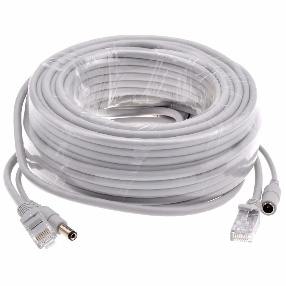 Network Cable Power Supply Two In One Ethernet Cable 5M/10M/20M/30M RJ45 Extension Cable RJ45+DC For IP Camera