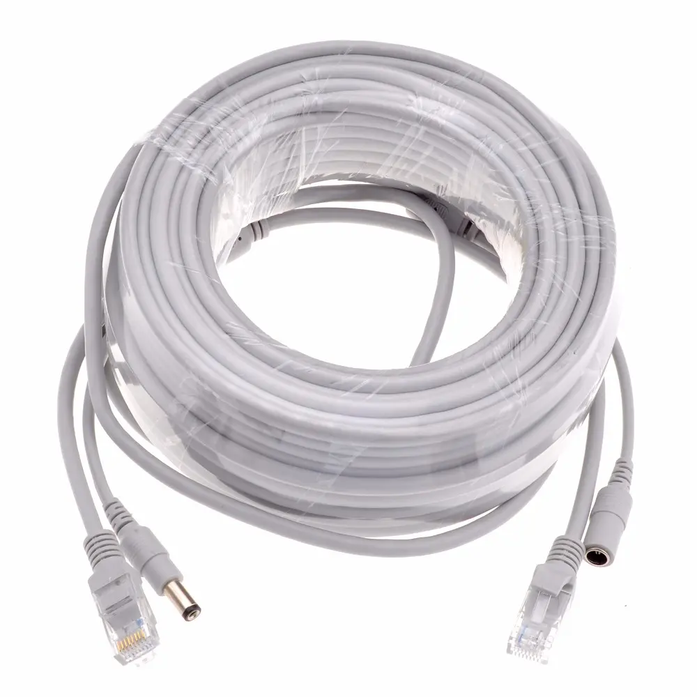 Network Cable Power Supply Two In One Ethernet Cable 5M/10M/20M/30M RJ45 Extension Cable RJ45+DC For IP Camera