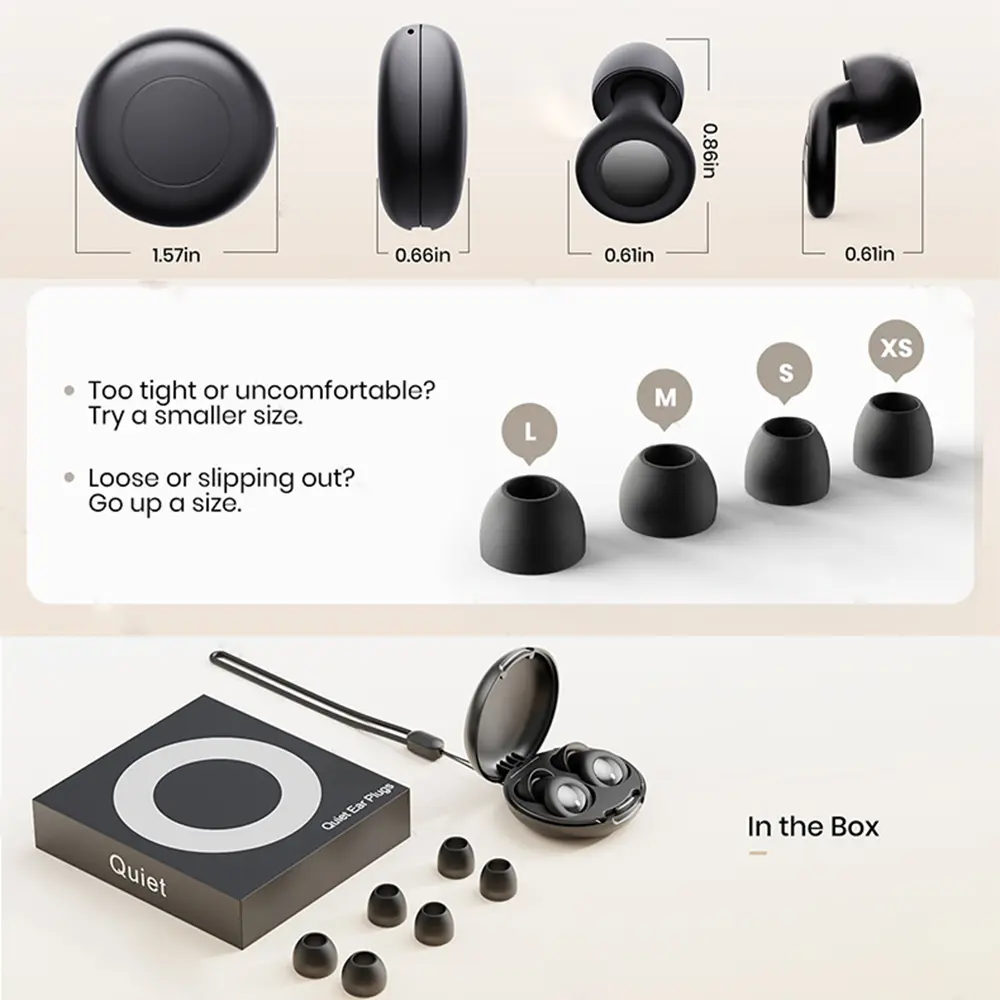 Silicone Earplugs for Sleep Noise Cancel Noise Reduction-Soundproof Reduce Disturbances -Quality loop Earplugs