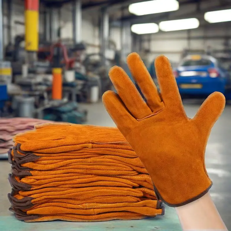 Work Gloves Sheepskin Leather Workers Work Welding Safety Protection Garden Sports Motorcycle Driver Wear-resistant Gloves