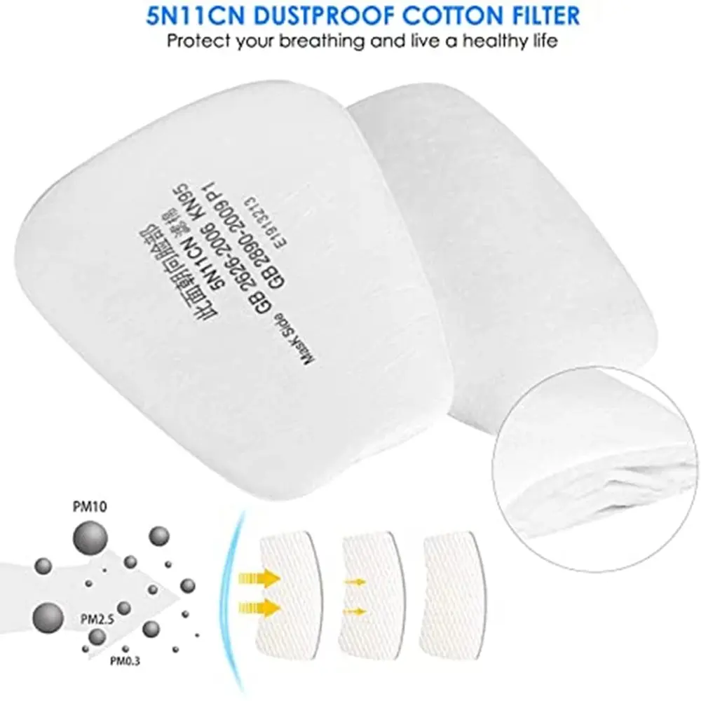 6200 Dust Gas Mask Half Face With 5N11 Particle Filters Goggles Set For Industrial Labor Dust Paint Spray Decoration Grinding ﻿