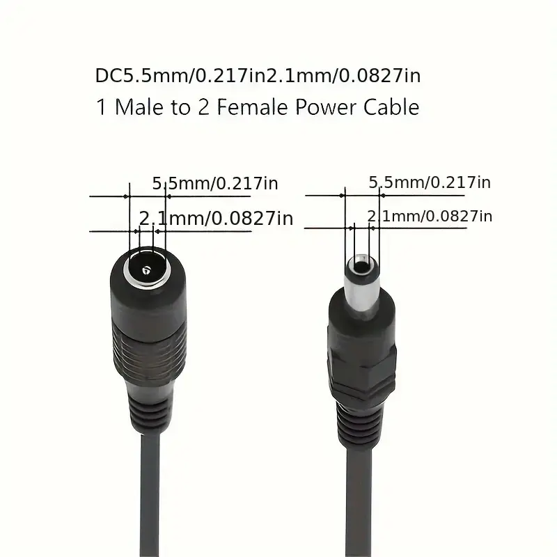 1 Female to 2 4 8 Male DC Power Splitter Plug Cable Adapter 12V 5.5 x 2.1mm For CCTV security Camera Accessories