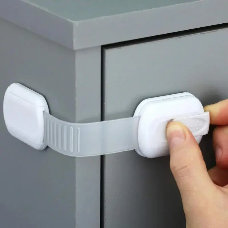 Multi-Purpose Child Safety Locks for Drawers/Cabinets/Fridge/Toilet | Anti-Pinch No Drill Design & Strong Adhesive