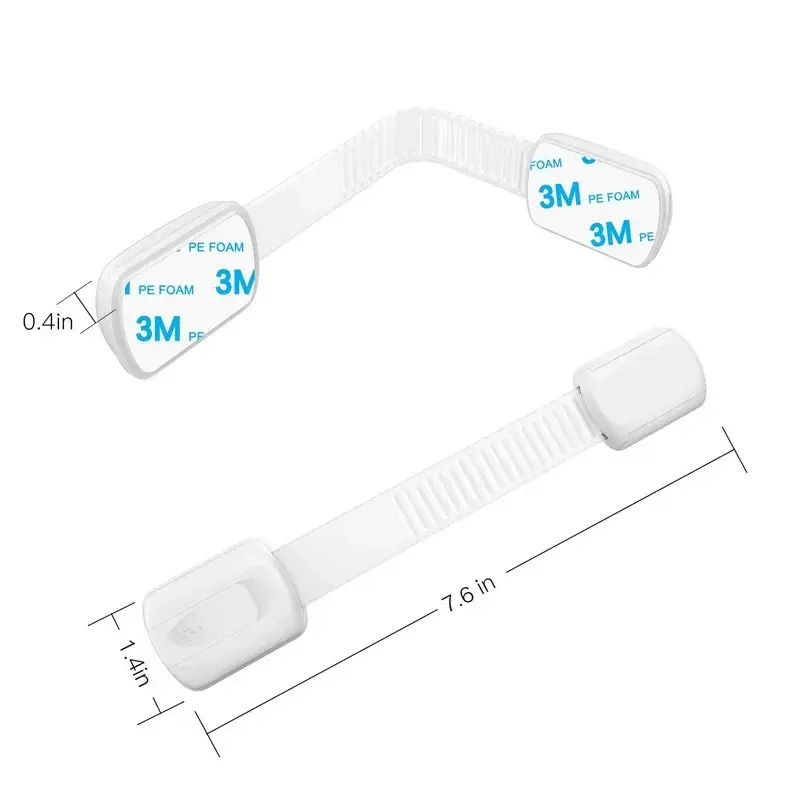 Multi-Purpose Child Safety Locks for Drawers/Cabinets/Fridge/Toilet | Anti-Pinch No Drill Design & Strong Adhesive