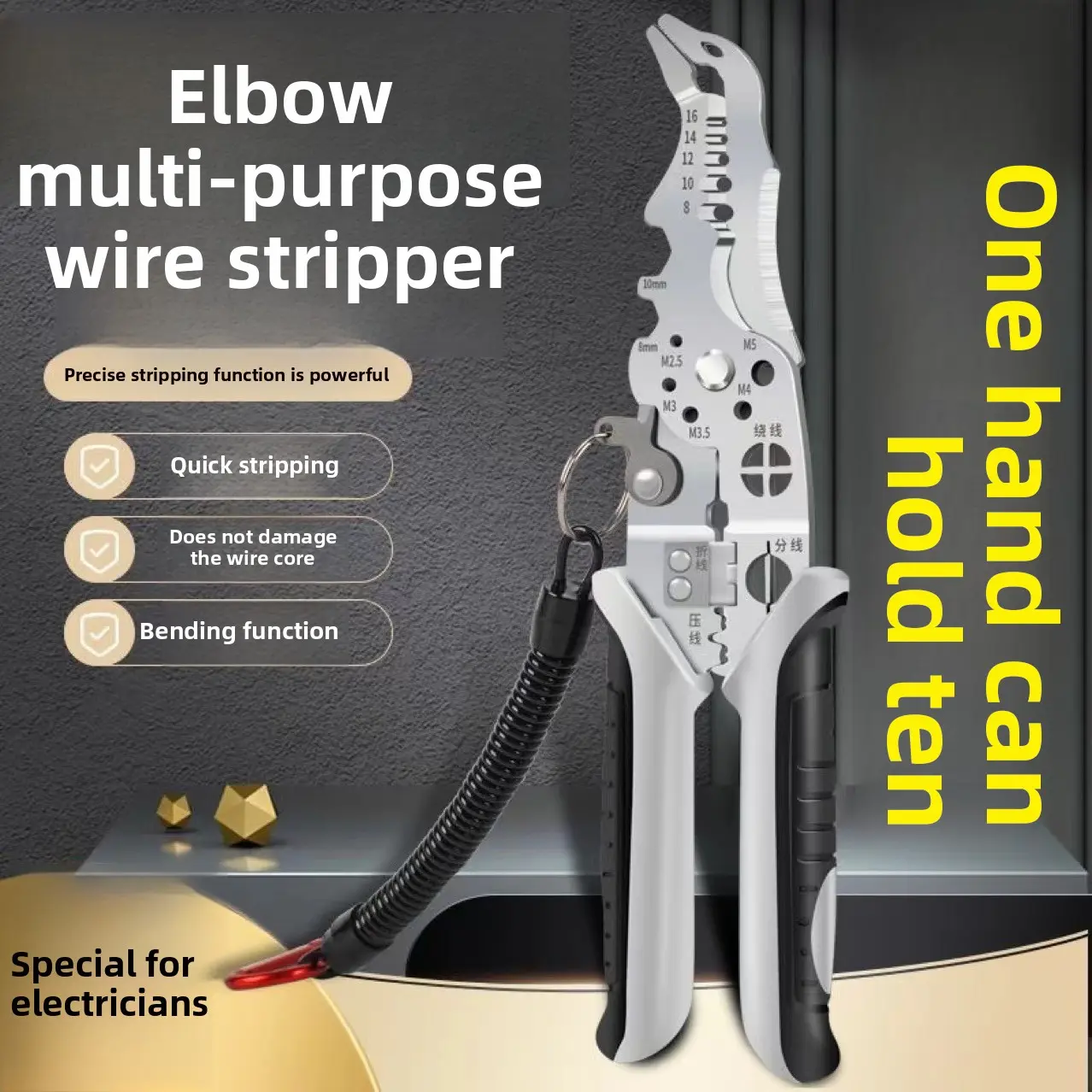 Heavy Duty Wire Stripper & Cutter Pliers | High Carbon Steel Multi-Tool for Electricians/Auto Repair/Industrial