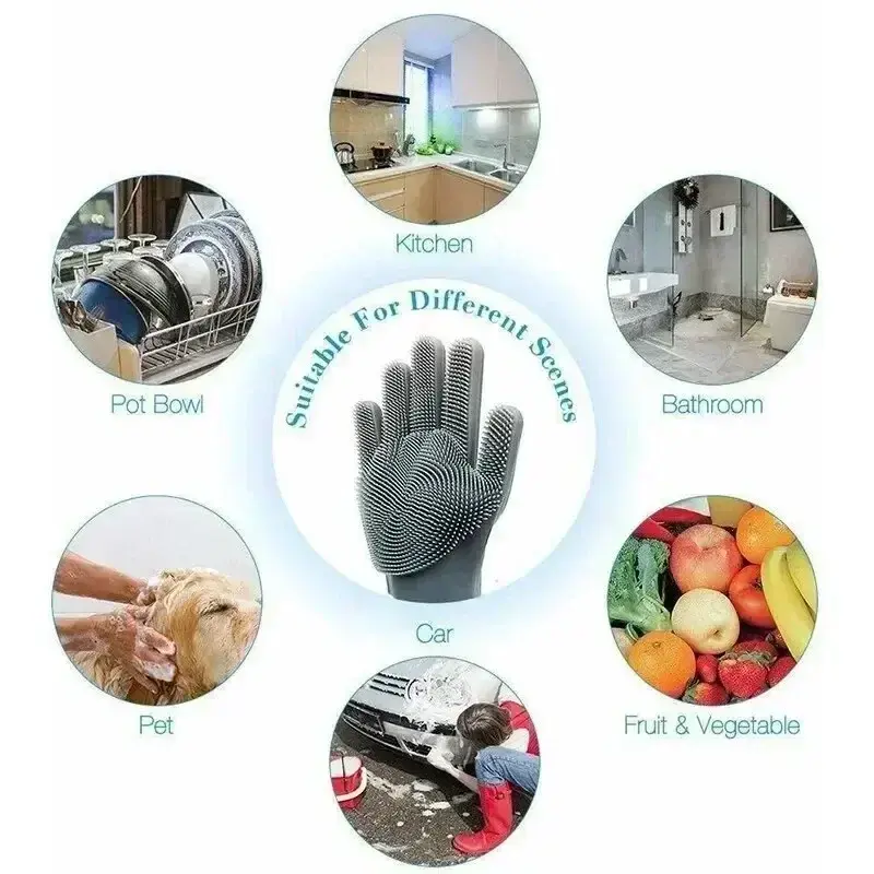 Rubber dishwashing gloves, cleaning gloves, magic silicone household sponge cleaner, kitchen cleaning tools