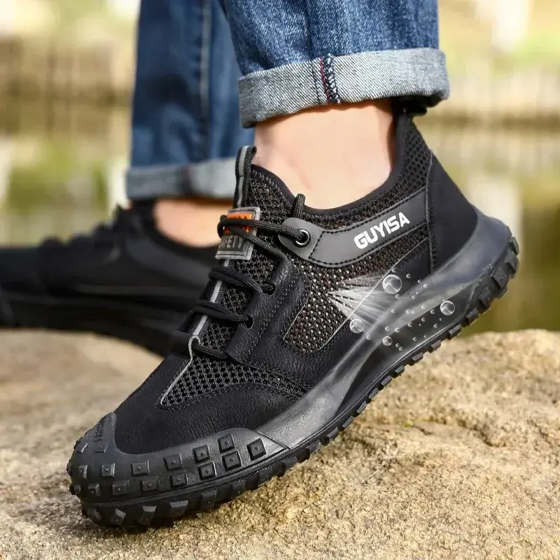 Summer Worker Safety Sports Shoe Brand Designer Safety Boots Protective Shoes Men's Fashionable Breathable Steel Toe Work Shoes
