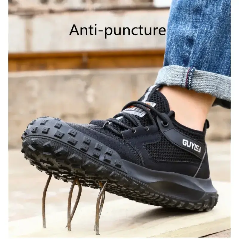 Summer Worker Safety Sports Shoe Brand Designer Safety Boots Protective Shoes Men's Fashionable Breathable Steel Toe Work Shoes