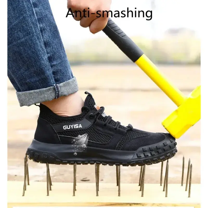Summer Worker Safety Sports Shoe Brand Designer Safety Boots Protective Shoes Men's Fashionable Breathable Steel Toe Work Shoes