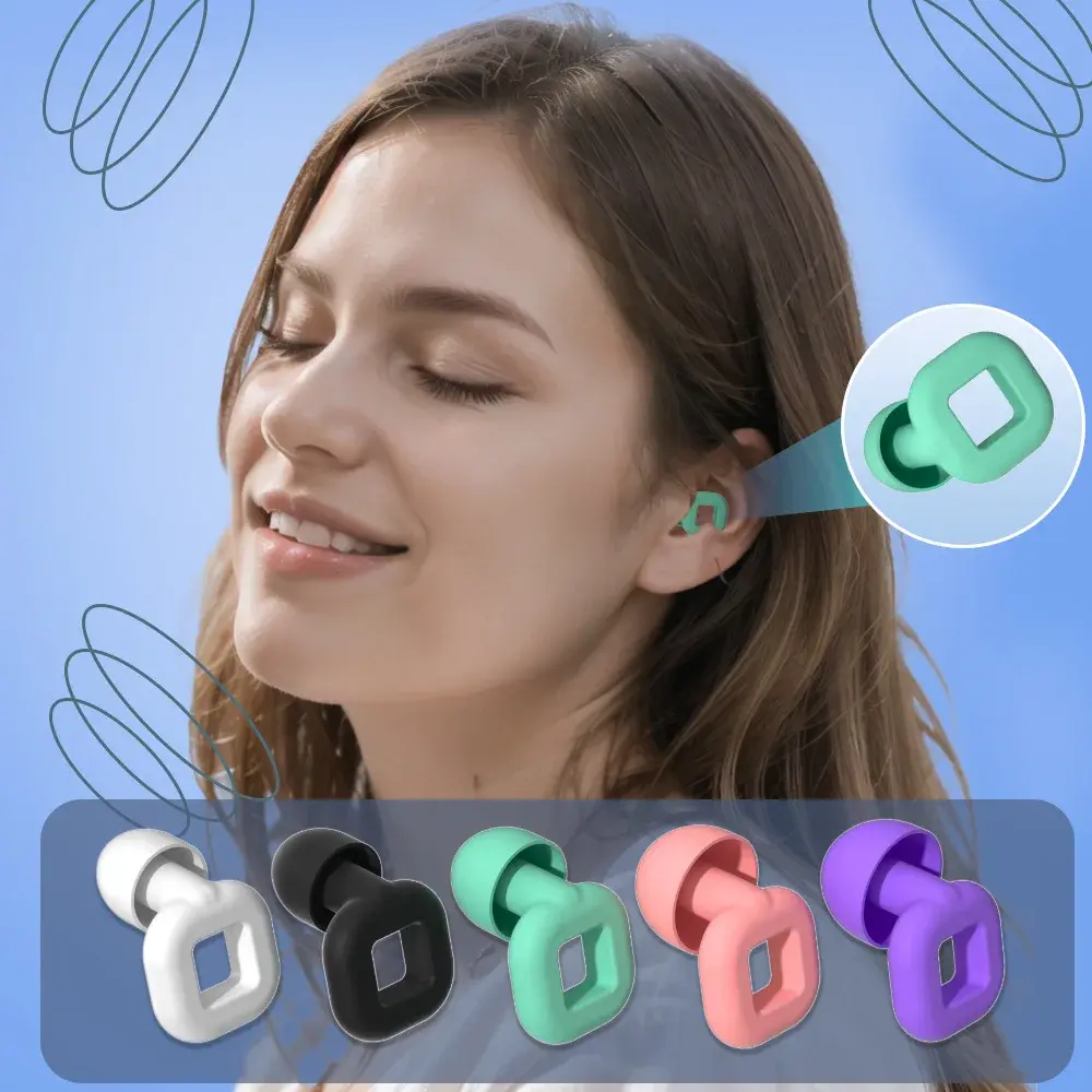 New Product: Square Sleep Sound Isolation Noise Cancelling Integrated Earbuds, Swimming Earbuds, Silent Silicone Earbuds