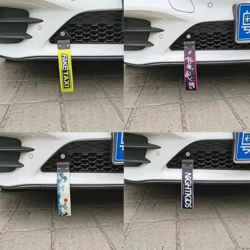 1-3pcModification Culture Car Color Pendant Tow Strap Belt Tow Rope Ribbon Auto Accessories Trailer Ropes Bumper Towing Strap FO