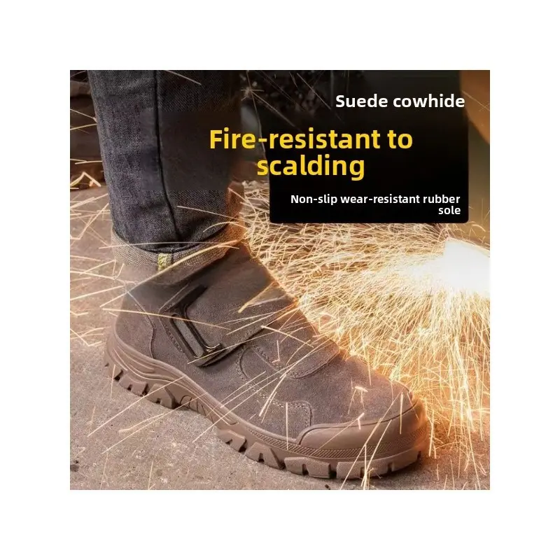 Four Season Anti Smashing and Anti Stabbing Construction Site Steel Toe Breathable Welding Work Shoes