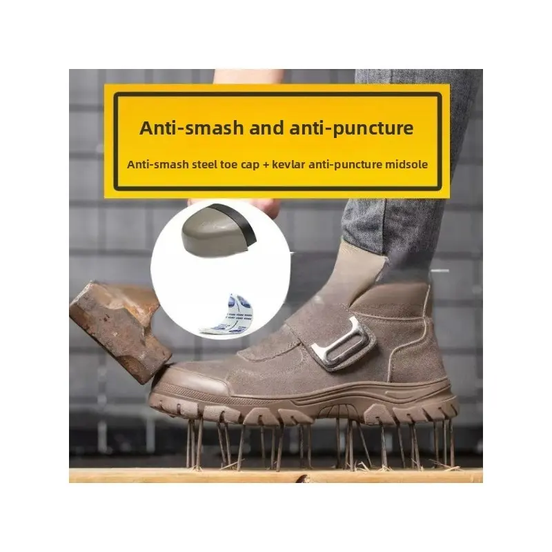 Four Season Anti Smashing and Anti Stabbing Construction Site Steel Toe Breathable Welding Work Shoes