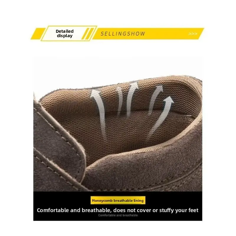 Four Season Anti Smashing and Anti Stabbing Construction Site Steel Toe Breathable Welding Work Shoes