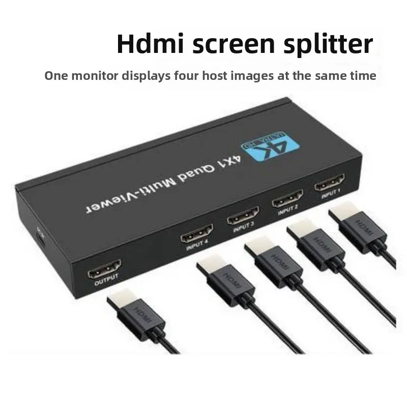 HDMI4-channel Video Splitter with Four Inputs and One Output for Seamless Switching of High-definition Screens Supporting 4K30Hz