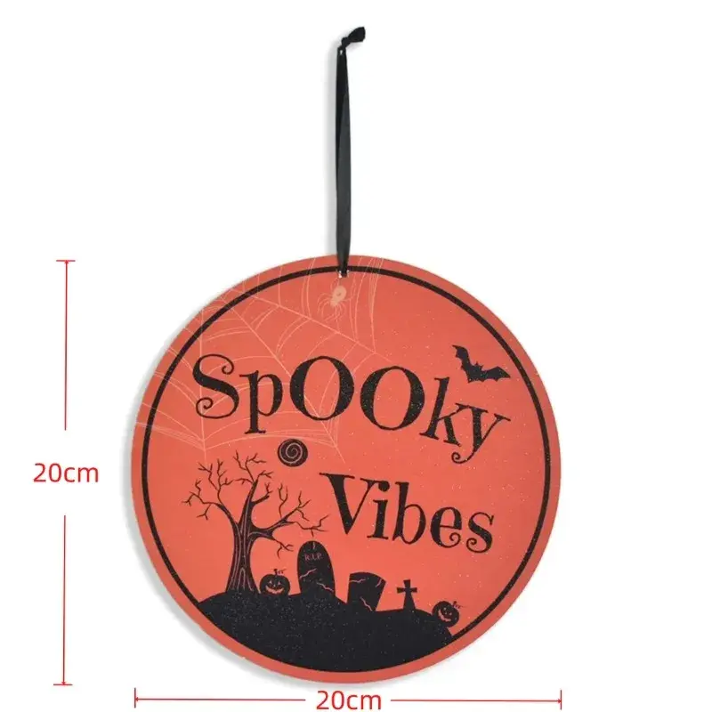Halloween Cross Border New Products Wooden Crafts Doorplate Horror Atmosphere Decoration Home Decoration Halloween Pendant