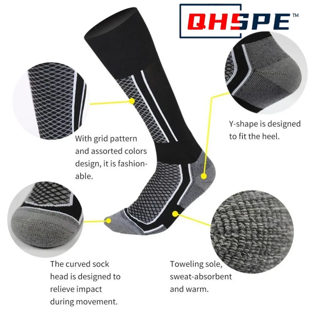 Thermal Ski Socks for Women & Men - Winter Thick Hiking Socks Anti-Cold Outdoor Sport Snow Accessories 1 Pair