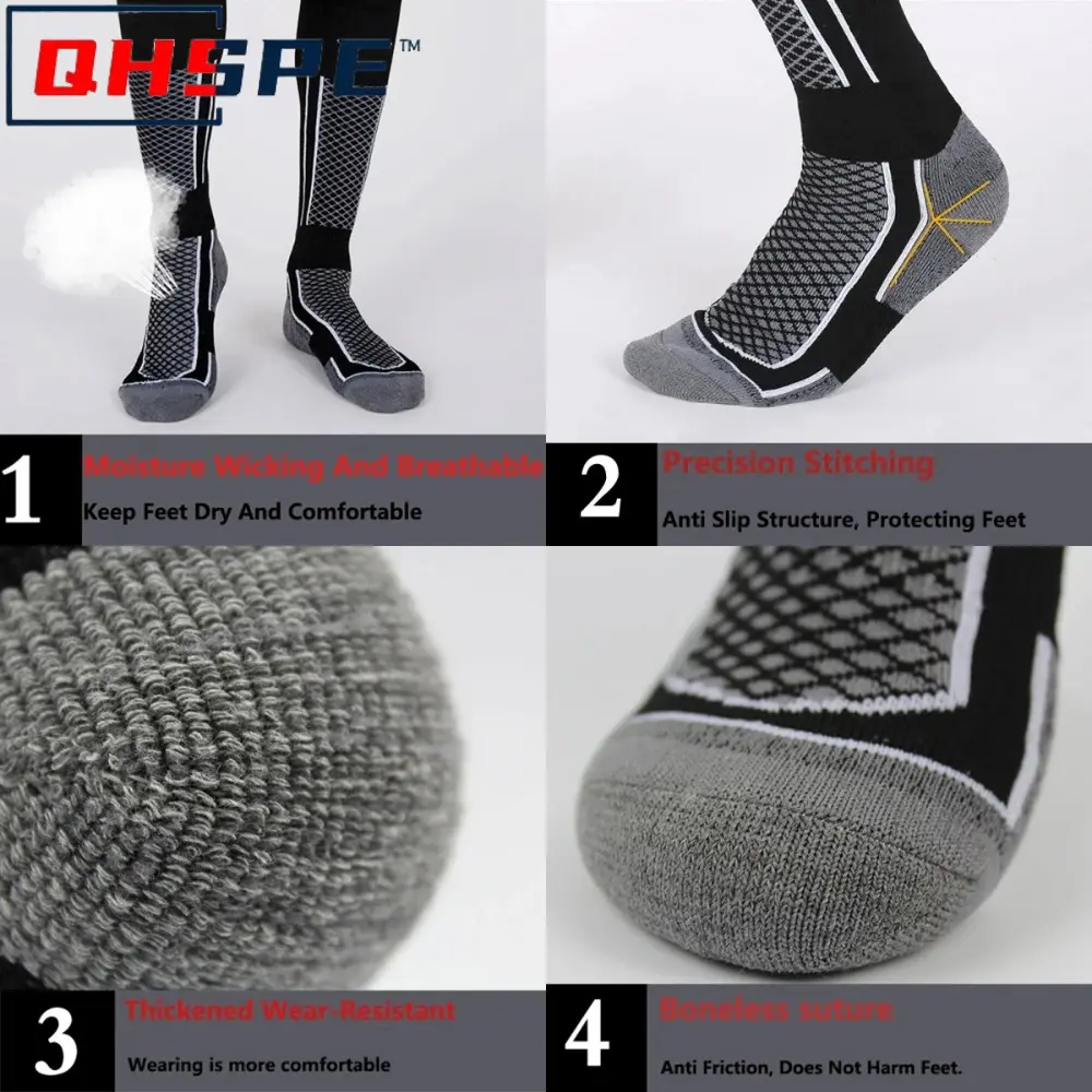 Thermal Ski Socks for Women & Men - Winter Thick Hiking Socks Anti-Cold Outdoor Sport Snow Accessories 1 Pair