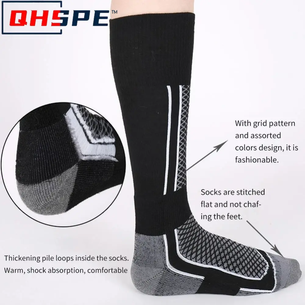 Thermal Ski Socks for Women & Men - Winter Thick Hiking Socks Anti-Cold Outdoor Sport Snow Accessories 1 Pair