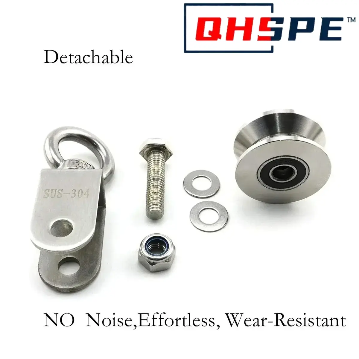 Silent Gym Pulley System - 304 Stainless Steel U/V Groove Wheel with Duplex Bearings for Home Workout
