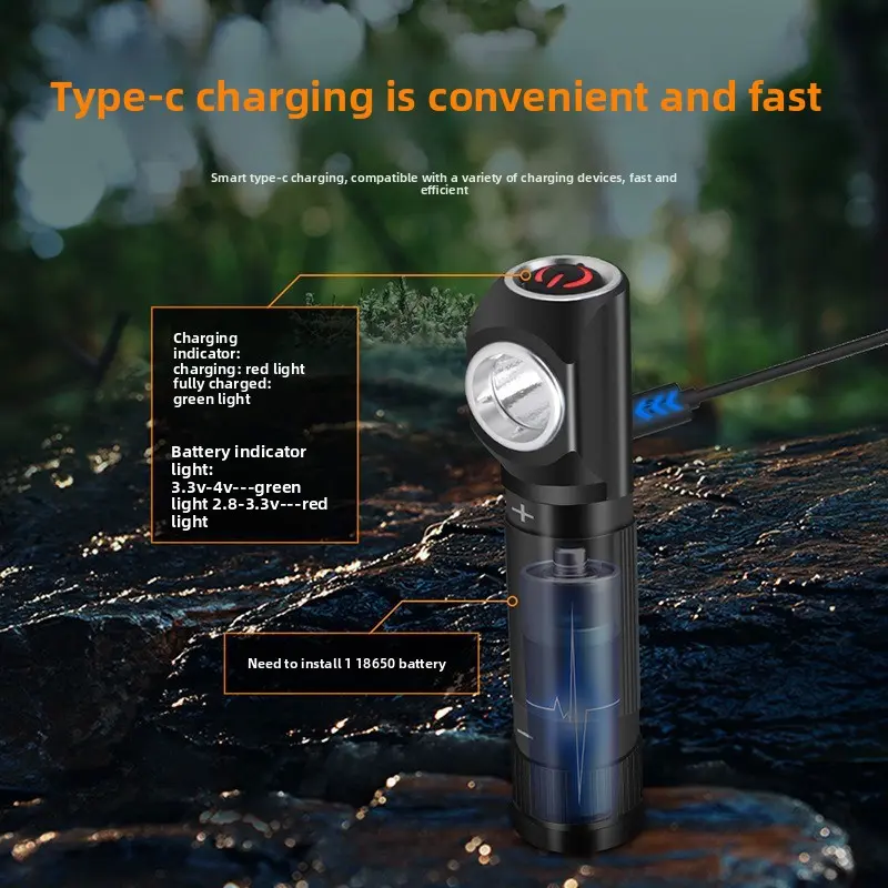 Ultra-bright magnetic flashlight, hand-held auto repair head-mounted high-intensity multi-functional corner outdoor headlamp