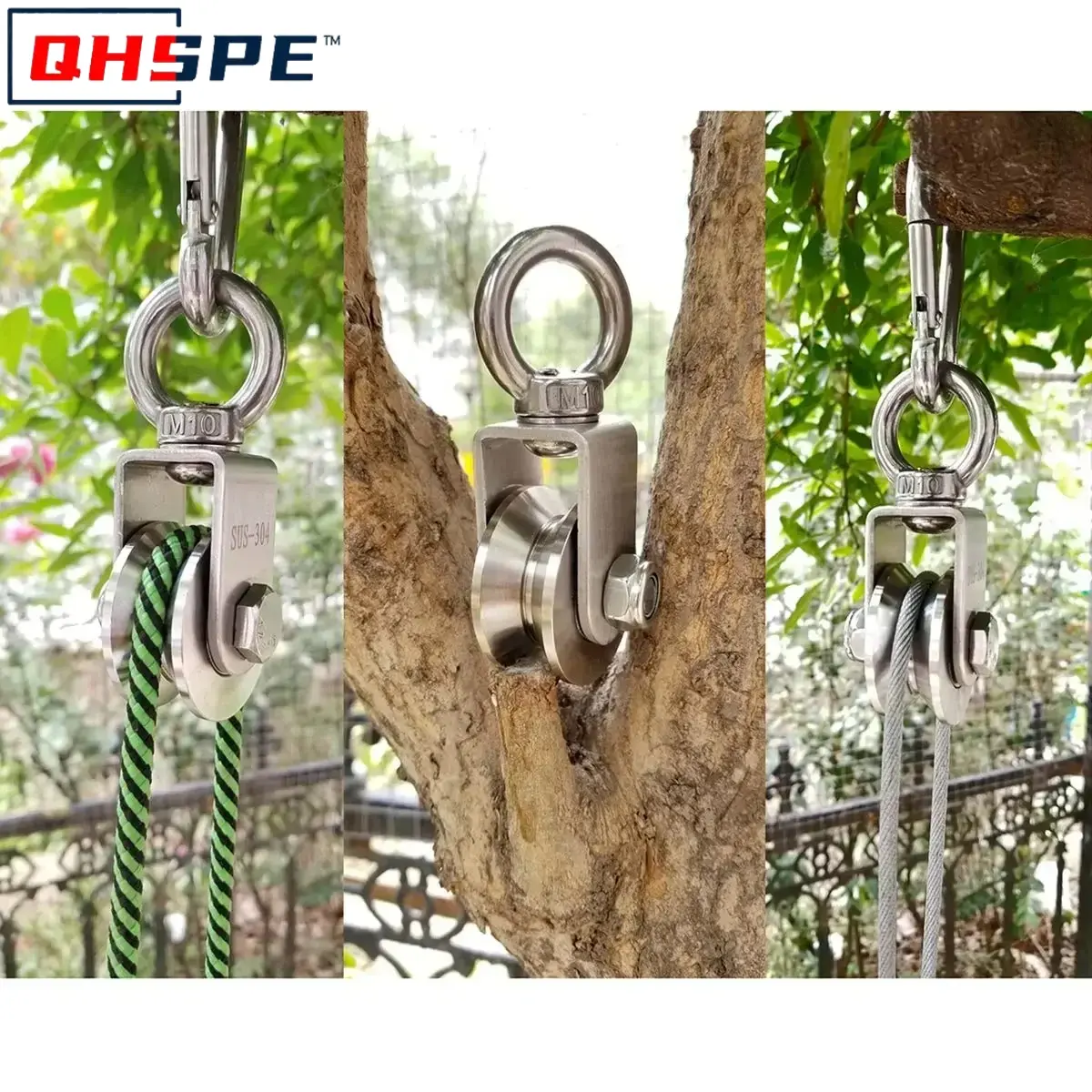 Silent Gym Pulley System - 304 Stainless Steel U/V Groove Wheel with Duplex Bearings for Home Workout