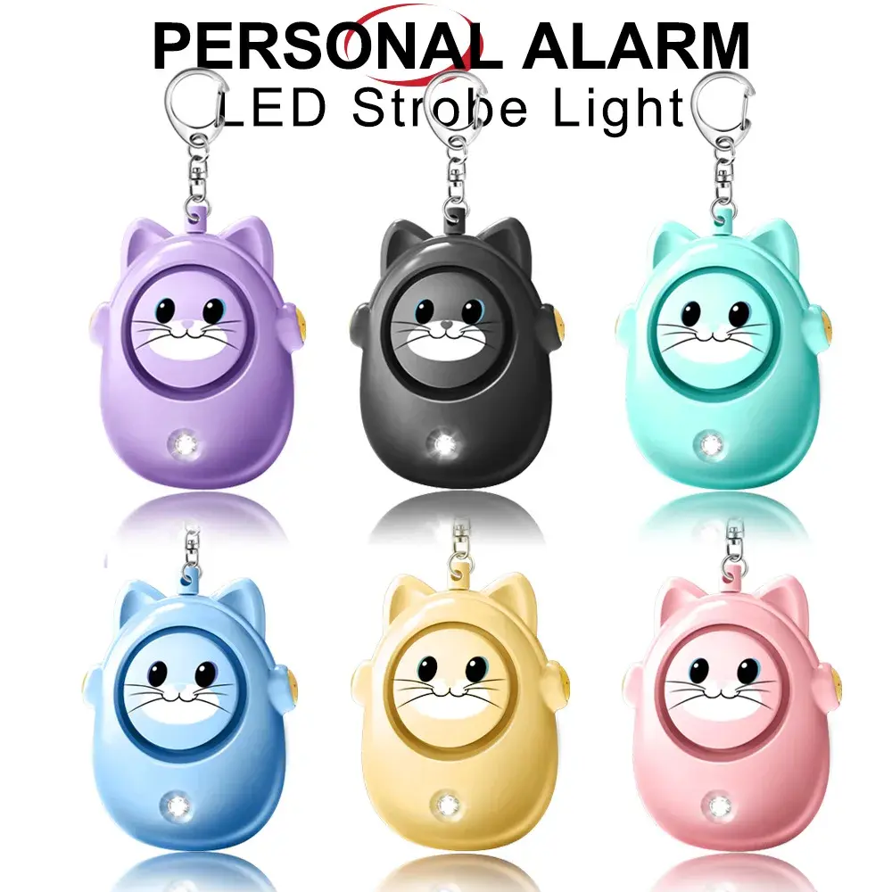 New Cute Cat Personal Alarm, Women's Anti-wolf Artifact, Outdoor Children's and Women's Emergency Self-defense Keychain