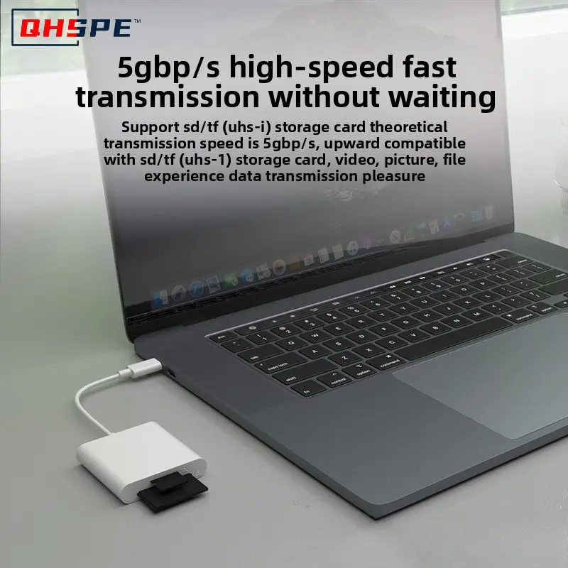 2-in-1 USB 3.0 Type C OTG Card Reader - High Speed TF/microSD & SD Adapter for iPhone iPad Camera Car Computer