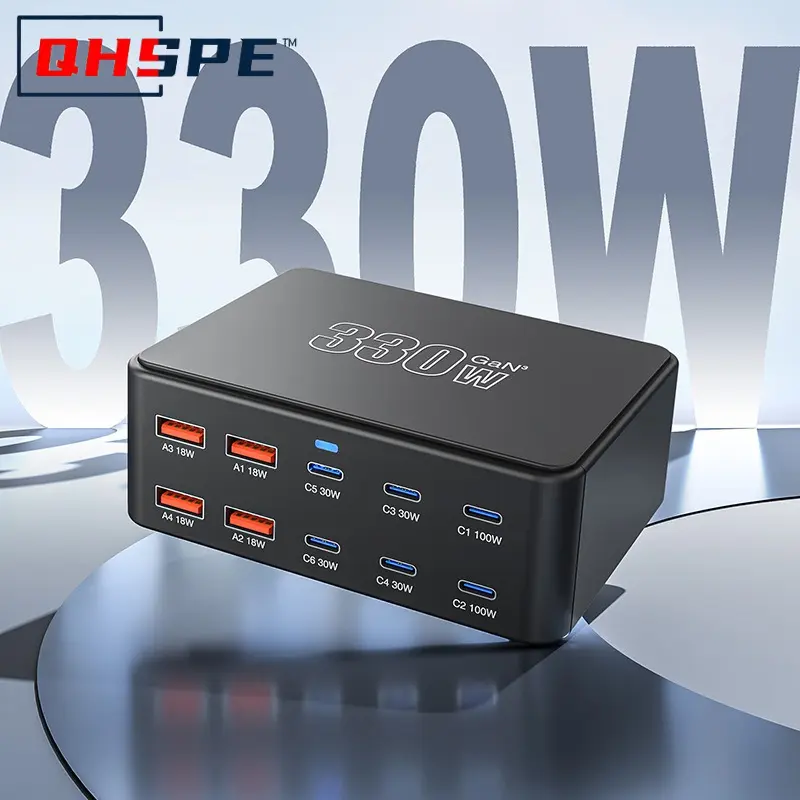 300W GaN Fast Charging Station 6-Port - PD3.0/QC4.0 Super Fast Charger for iPhone iPad MacBook Laptop All in One