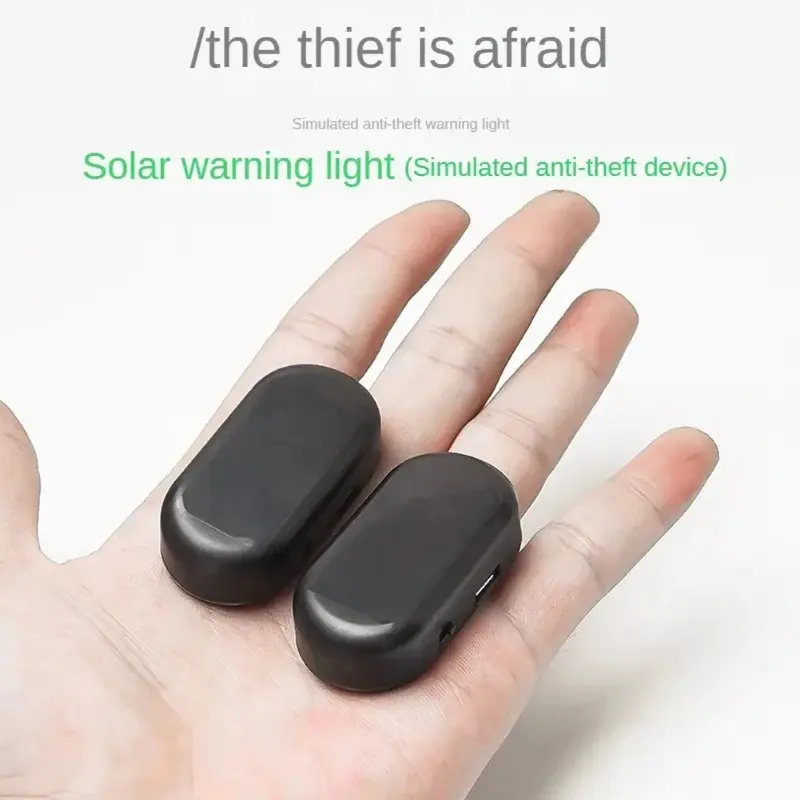 Solar Powered Car False Safety Light Super Bright Flashing Imitation Lamp Wireless Strobe Signal Alarm Anti-theft Care Lamp
