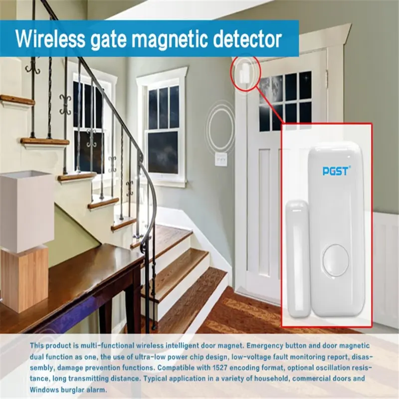Wireless Door Magnetic Detector, Door and Window Magnetic Induction Door Opening and Closing Alarm, Intelligent Anti-theft Alarm