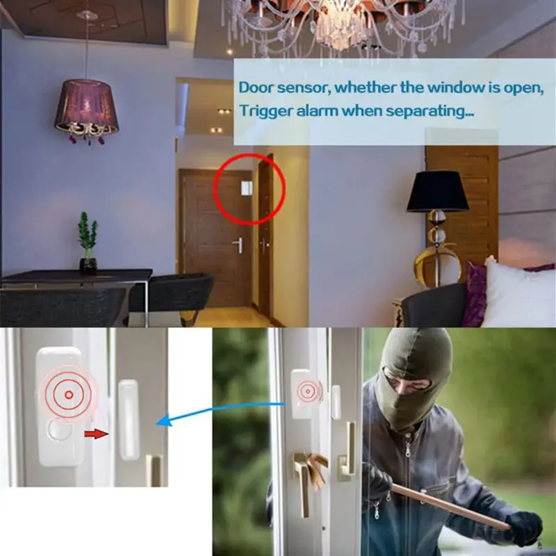 Wireless Door Magnetic Detector, Door and Window Magnetic Induction Door Opening and Closing Alarm, Intelligent Anti-theft Alarm