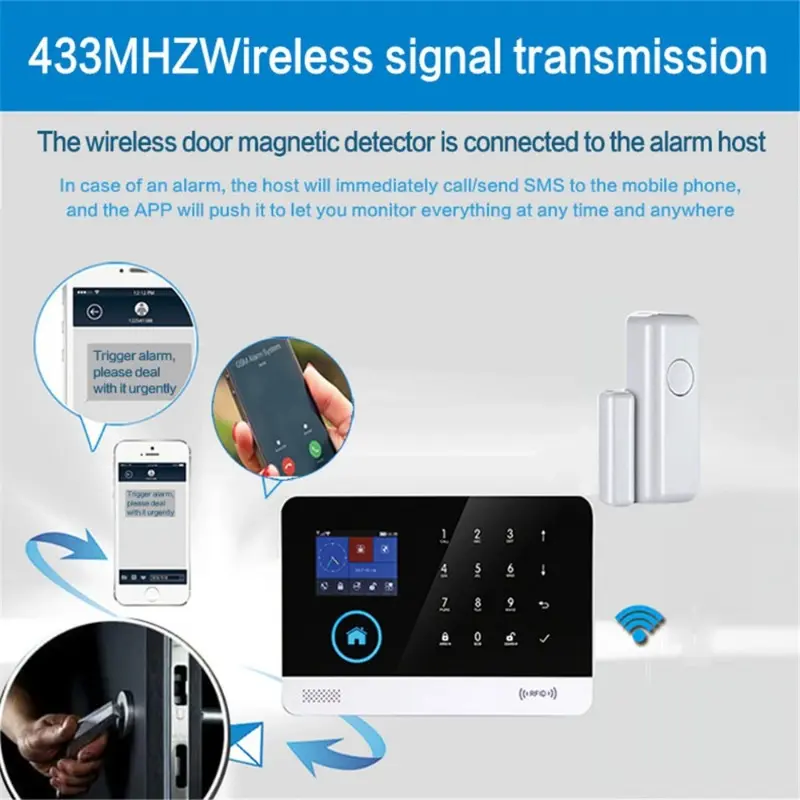 Wireless Door Magnetic Detector, Door and Window Magnetic Induction Door Opening and Closing Alarm, Intelligent Anti-theft Alarm