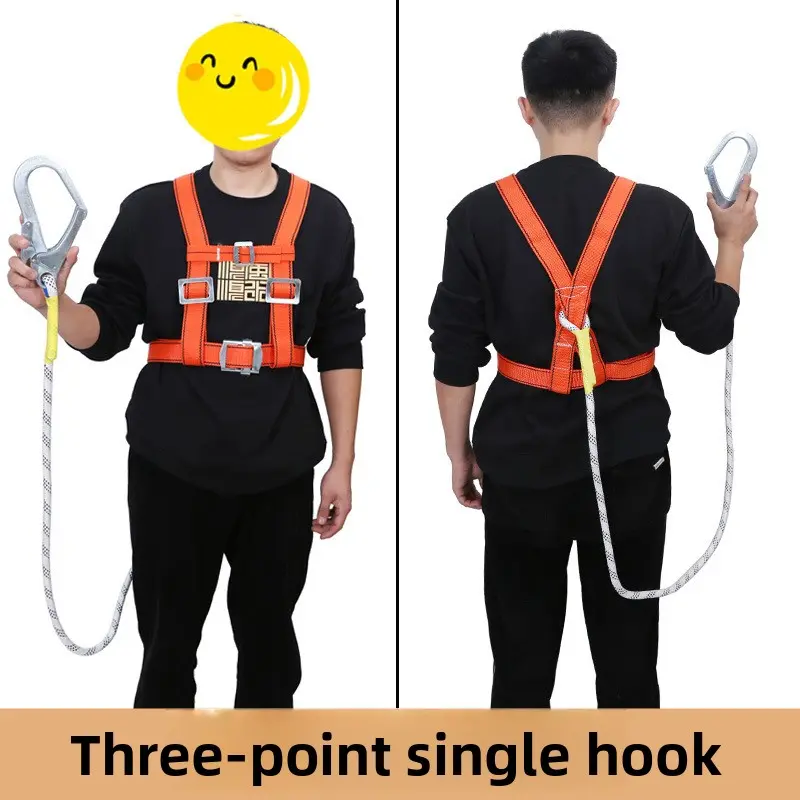 National Standard Double Back Full Body Double Hook Buffer Safety Belt European Five Point High-altitude Work Safety Belt