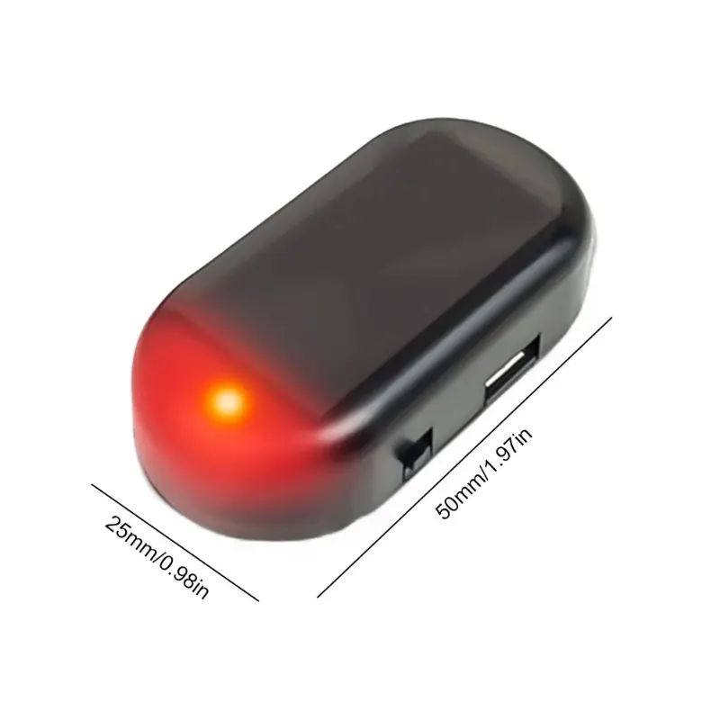 Solar Powered Car False Safety Light Super Bright Flashing Imitation Lamp Wireless Strobe Signal Alarm Anti-theft Care Lamp