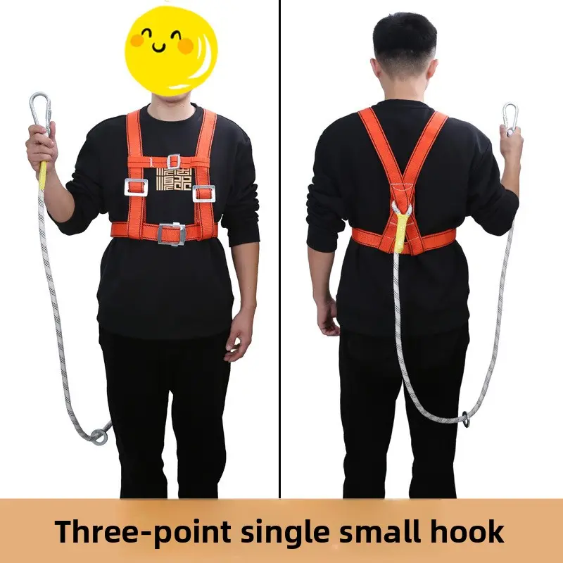 National Standard Double Back Full Body Double Hook Buffer Safety Belt European Five Point High-altitude Work Safety Belt